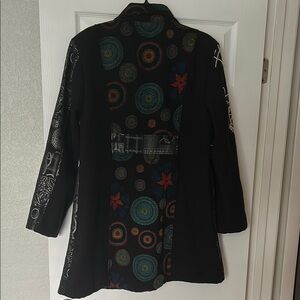 Stylish Black and Multicolor Women's Coat